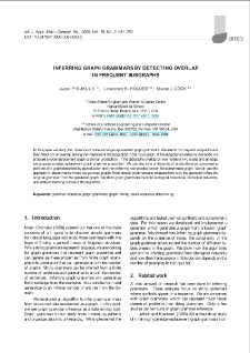 Inferring graph grammars by detecting overlap in frequent subgraphs