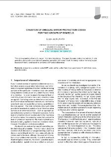 Creation of unequal error protection codes for two groups of symbols