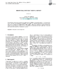 Behavioral systems theory