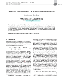 Iterative learning control - monotonicity and optimization