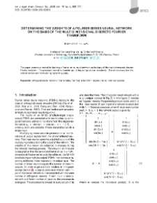 Determining the weights of a Fourier series neural network on the basis of the multidimensional discrete Fourier transform