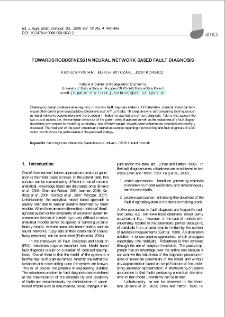 Towards robustness in neural network based fault diagnosis