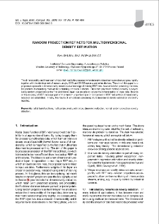 Random projection RBF nets for multidimensional density estimation