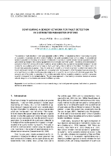 Configuring a sensor network for fault detection in distributed parameter systems