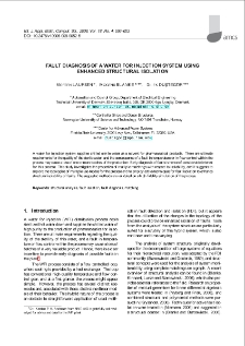 Fault diagnosis of a water for injection system using enhanced structural isolation