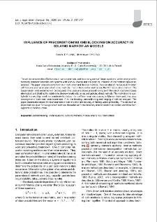 Influence of preconditioning and blocking on accuracy in solving Markovian models