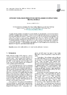 Efficient nonlinear predictive control based on structured neural models