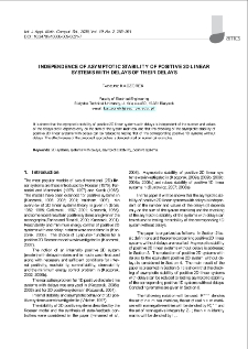 Independence of asymptotic stability of positive 2D linear systems with delays of their delays