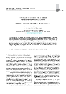 Optimization schemes for wireless sensor network localization