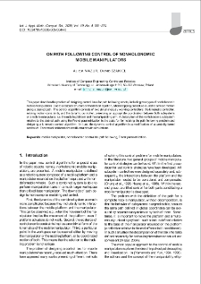 On path following control of nonholonomic mobile manipulators