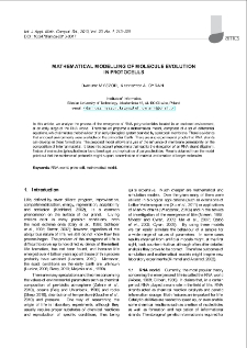 Mathematical modelling of molecule evolution in protocells