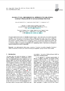 An analytical and numerical approach to a bilateral contact problem with nonmonotone friction