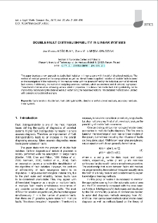 Double fault distinguishability in linear systems