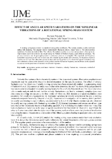 Effect of angular speed variations on the nonlinear vibrations of a rotational spring-mass system