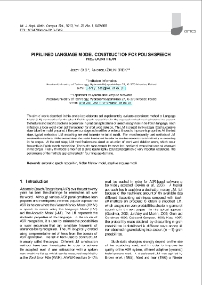 Pipelined language model construction for Polish speech recognition