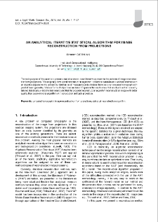 An analytical iterative statistical algorithm for image reconstruction from projections