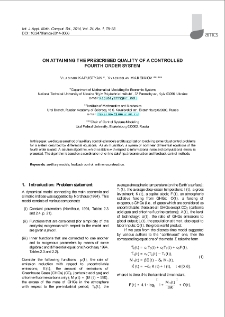 On attaining the prescribed quality of a controlled fourth order system