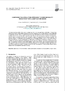A differential evolution approach to dimensionality reduction for classification needs