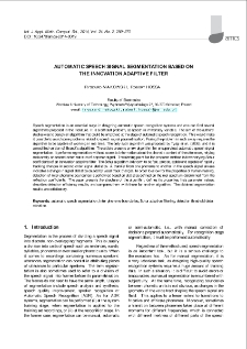 Automatic speech signal segmentation based on the innovation adaptive filter