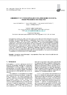 Assessment of hydrocephalus in children based on digital image processing and analysis