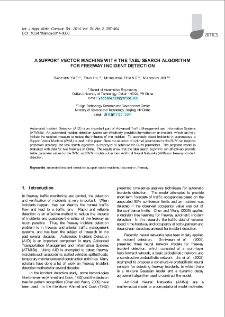 A support vector machine with the tabu search algorithm for freeway incident detection