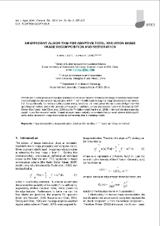 An efficient algorithm for adaptive total variation based image decomposition and restoration