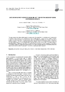 Data mining methods for gene selection on the basis of gene expression arrays