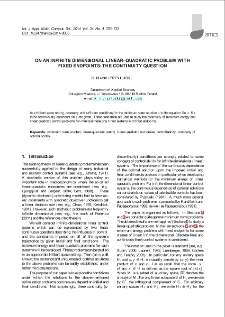 On an infinite dimensional linear-quadratic problem with fixed endpoints: The continuity question