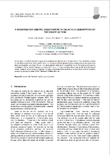 A modified van der Pol equation with delay in a description of the heart action