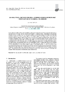 An analytical method for well-formed workflow/Petri net verification of classical soundness