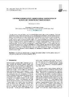 A system for deduction-based formal verification of workflow-oriented software models