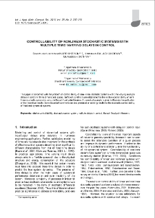 Controllability of nonlinear stochastic systems with multiple time-varying delays in control
