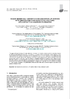 Robust sensor fault estimation for descriptor-LPV systems with unmeasurable gain scheduling functions: Application to an anaerobic bioreactor
