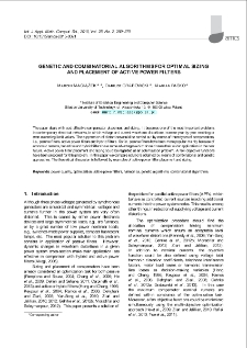 Genetic and combinatorial algorithms for optimal sizing and placement of active power filters