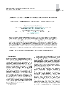 Acoustic analysis assessment in speech pathology detection