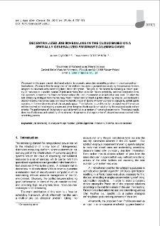 Decentralized job scheduling in the cloud based on a spatially generalized "Prisoner`s Dilemma" game