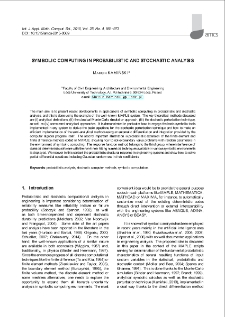 Symbolic computing in probabilistic and stochastic analysis
