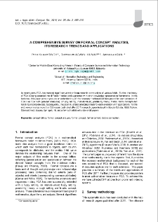 A comprehensive survey on formal concept analysis, its research trends and applications