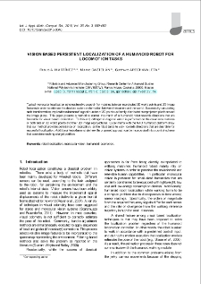 Vision based persistent localization of a humanoid robot for locomotion tasks