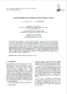 Lookahead selective sampling for incomplete data