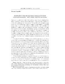 Rozważny posthumnanizm i romantyczny transhumanizm - niektóre przypadki kina = The reasonable posthumanism and the romantic transhumanism - some cases of the cinema