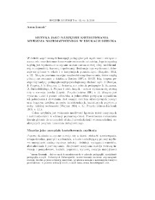 Muzyka jako narzędzie kształtowania myślenia matematycznego w edukacji dzieci = Music as a tool for the shaping of mathematical thinking in the primary education