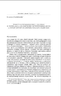 Praktyki pedagogiczne i ich rola w rozwijaniu umiejętności interpersonalnych u kandydat&oacute;w do zawodu nauczycielskiego = Teaching practices and their role in developing interpersonal skills of candidates for the teaching profession
