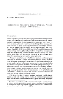 Oczekiwania rodziców z klasy średniej wobec szkoły i nauczyciela = Middle-class parents` expectations towards school and the teacher