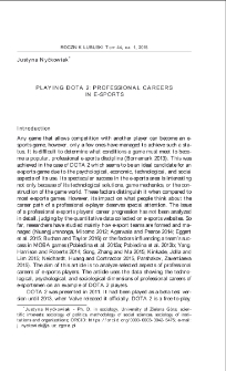 Playing Dota 2: professional careers in e-sports = Grając w Dota 2: kariery zawodowe w e-sporcie