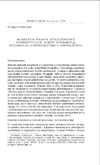 Młodzież w polskim społeczeństwie konsumpcyjnym. Między konsumpcją racjonalną, kompensacyjną a kompulsywną = Youth in the polish consumption society. Between rational, compensative and compulsive consumption