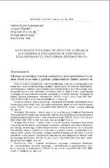 Aktywność fizyczna studentów kierunku wychowania fizycznego w kontekście deklarowanych zachowań zdrowotnych = Physical activity undertaken by physical education students in the context of declared health behaviors