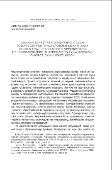 Charakterystyka wybranych cech somatycznych oraz sposobu odżywiania studentów i studentek Uniwersytetu Zielonogórskiego w aspekcie ryzyka rozwoju chorób cywilizacyjnych = Description of selected somatic features and diet among students of the University of Zielona Góra in relation to the development of civilisation diseases