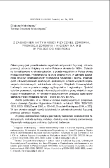 Z zagadnień aktywności fizycznej, zdrowia, promocji zdrowia i higieny na wsi w Polsce do 1939 roku = Physical education, health, health promotion, and hygiene in Polish villages till 1939 - selected issues