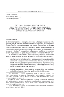 Optymalizacja liczby skoków przygotowawczych przed wykonaniem wybranych skoków na trampolinie przez zawodników wyczynowych = Optimalization of the number of preparatory jumps before performing selected jumps on the trampoline by professional competitors